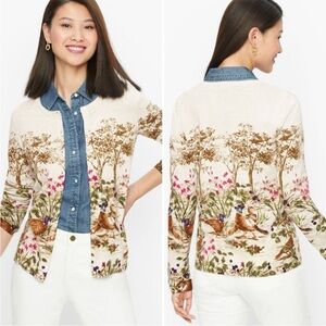 Talbots Charming Cardigan in Pheasant Garden Size MP